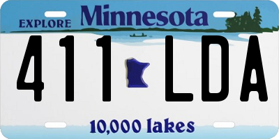 MN license plate 411LDA