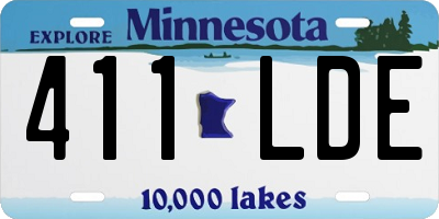 MN license plate 411LDE