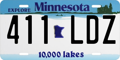 MN license plate 411LDZ