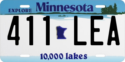 MN license plate 411LEA
