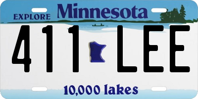 MN license plate 411LEE