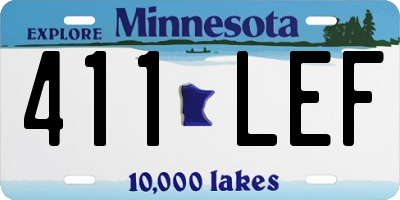 MN license plate 411LEF