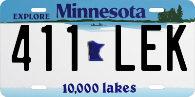 MN license plate 411LEK