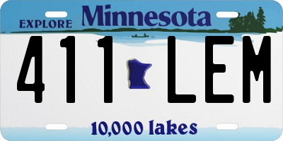 MN license plate 411LEM
