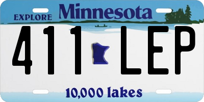 MN license plate 411LEP