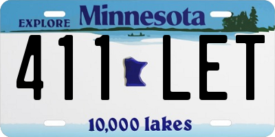 MN license plate 411LET
