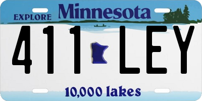 MN license plate 411LEY