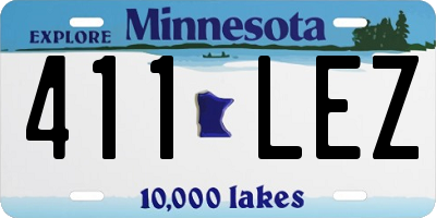 MN license plate 411LEZ