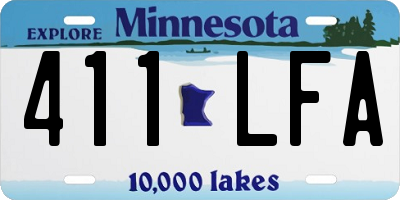 MN license plate 411LFA