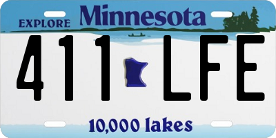 MN license plate 411LFE