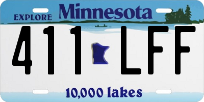 MN license plate 411LFF