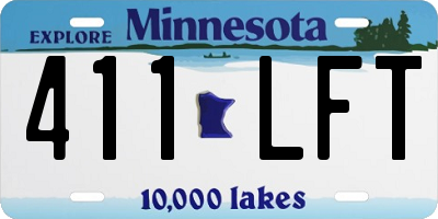 MN license plate 411LFT