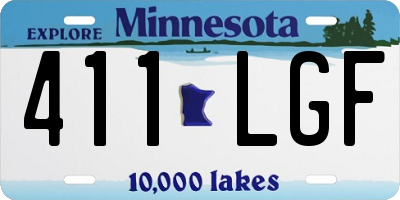 MN license plate 411LGF