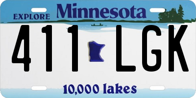 MN license plate 411LGK