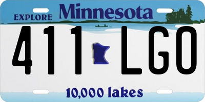 MN license plate 411LGO