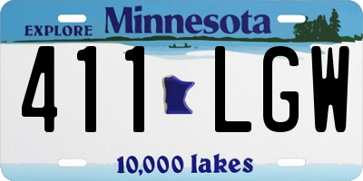 MN license plate 411LGW