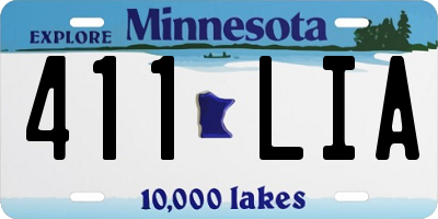 MN license plate 411LIA