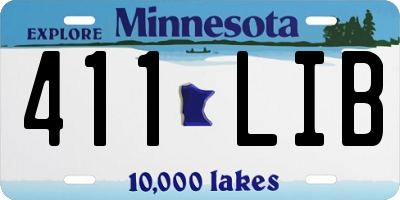 MN license plate 411LIB
