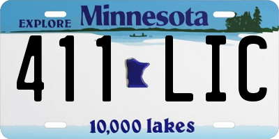 MN license plate 411LIC