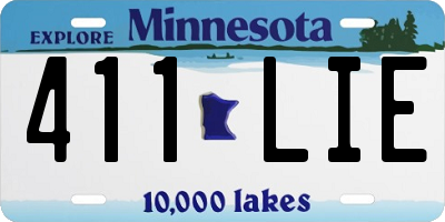 MN license plate 411LIE