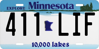 MN license plate 411LIF