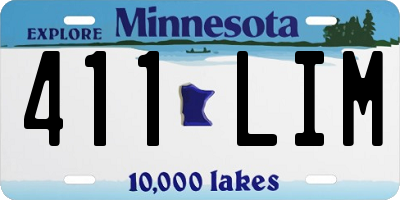 MN license plate 411LIM