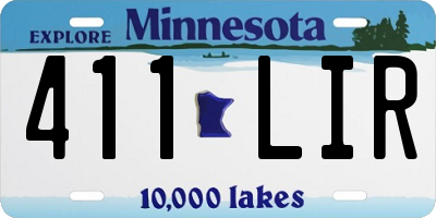 MN license plate 411LIR