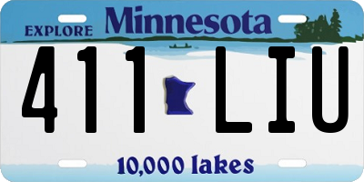MN license plate 411LIU