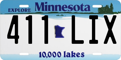 MN license plate 411LIX