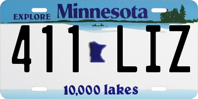 MN license plate 411LIZ