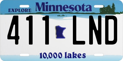 MN license plate 411LND