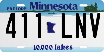MN license plate 411LNV