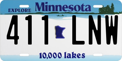 MN license plate 411LNW