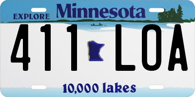 MN license plate 411LOA