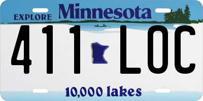 MN license plate 411LOC
