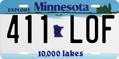 MN license plate 411LOF