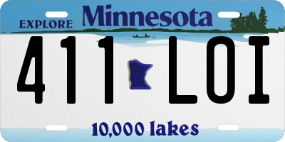 MN license plate 411LOI