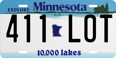 MN license plate 411LOT