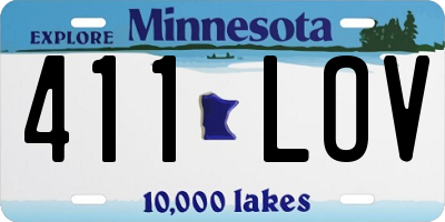 MN license plate 411LOV