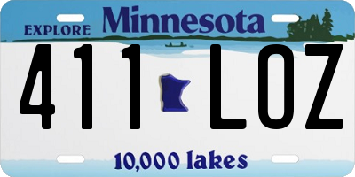 MN license plate 411LOZ
