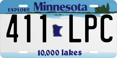 MN license plate 411LPC
