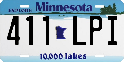 MN license plate 411LPI