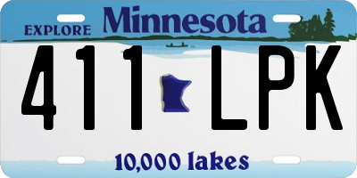 MN license plate 411LPK