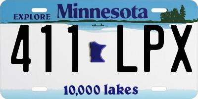 MN license plate 411LPX