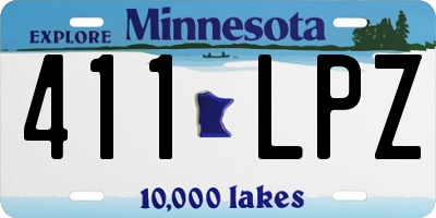 MN license plate 411LPZ