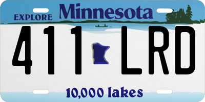 MN license plate 411LRD