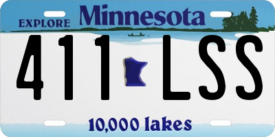 MN license plate 411LSS