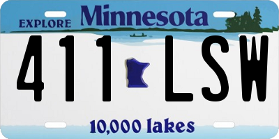 MN license plate 411LSW