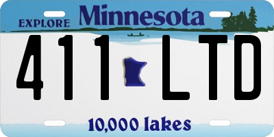 MN license plate 411LTD