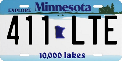 MN license plate 411LTE